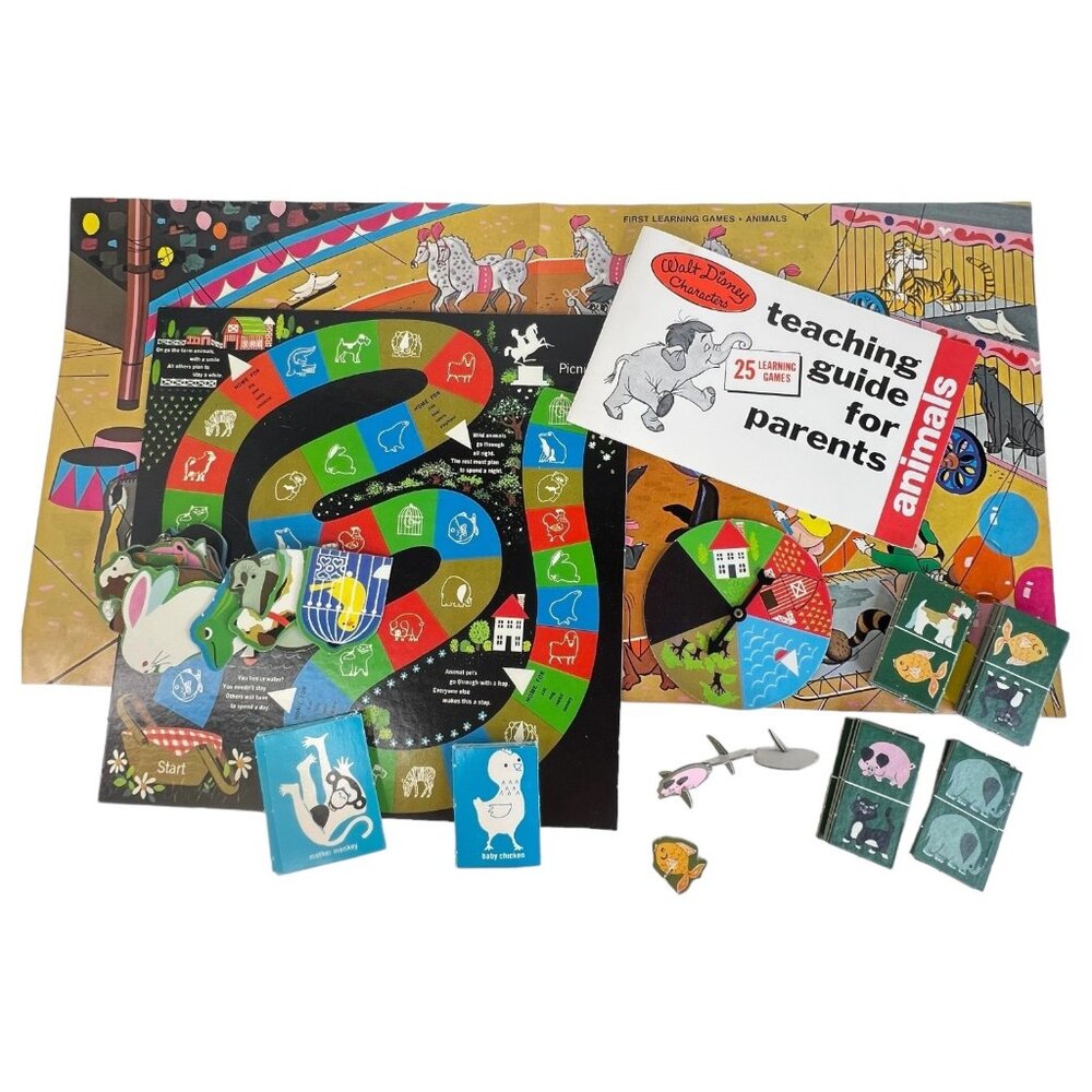 1969 Walt Disney Characters First Learning Games Animals 25 Game Teaching Guide - Picture 2 of 15